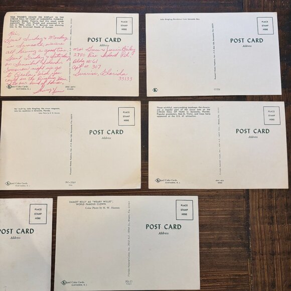 Ringling Bros. and Barnum & Bailey Circus Lot of Postcards ~ Sarasota FL ~ Clown - Picture 8 of 8